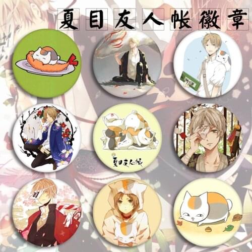 Anime Collection Badge Natsume Yuujinchou Costumes Badge Cartoon Madara Natsume Reiko Brooch Badge Pendant