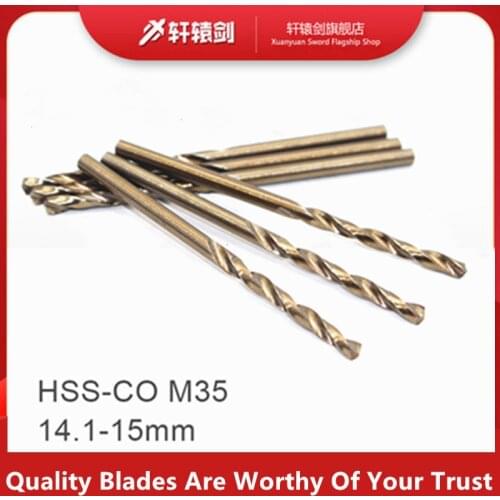 1PC 14.1 14.2 14.3 14.4 14.5 14.6 14.7 14.8 14.9 15mm HSS-CO M35 Good Quality High Cost Twist Drill Bits For CNC Lathe Tool