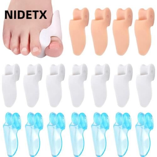 2pcs=1pair Silicone Thumb Bunion Big Toe Separator Spreader Causes Foot Pain Foot Hallux Valgus Corrector Cushion Concealer