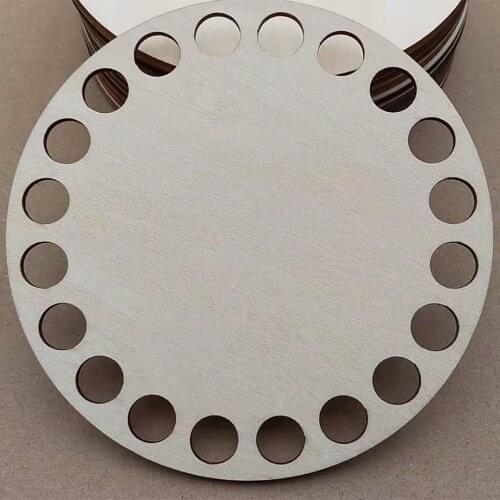 20pcs 10cm Laser Cut Wooden Round Crochet Basket Bottom Base For Woollen
