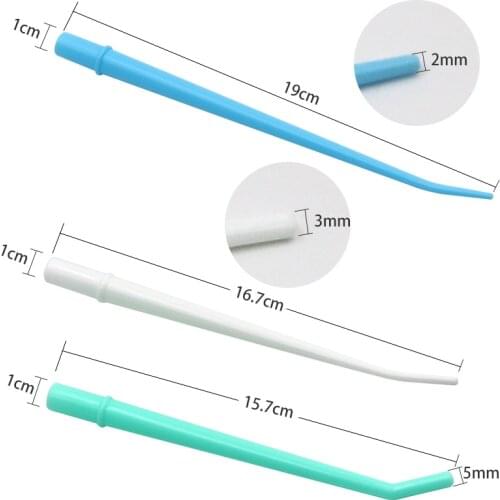 25pcs/Set Plastic Curved Tips Surgical Aspirator Dental Saliva Ejector Tips Disposable Autoclavable Suction 3 Colors Available