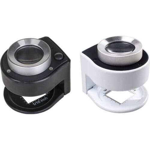 30X Optical Glass Lens Magnifier with LED Lights UV Lamp Magnifying Lens U4LB