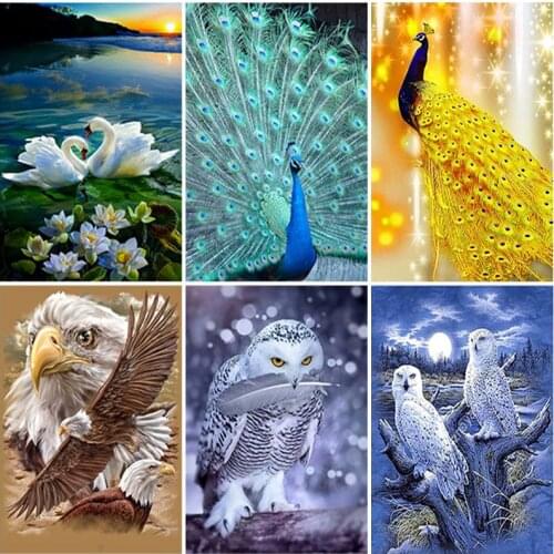 DIY 5D Diamond Painting Bird Full Drill Rhinestone Animal Diamond Embroidery Mosaic Cross Stitch Kit Home Decoration Wall Art