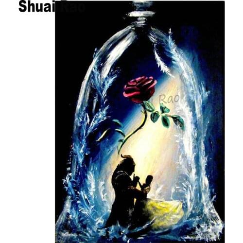 Full square round diamond embroidery beautiful and unicorn rose diy 5d diamond painting cartoon needlework cross stitch