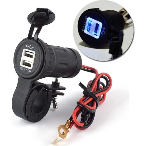 Car Charger Adapter 2.1A 1A Car Cigarette Lighter 12-24V Outlet Power Jack Marine Motorcycles Dual USB Car Charger 35