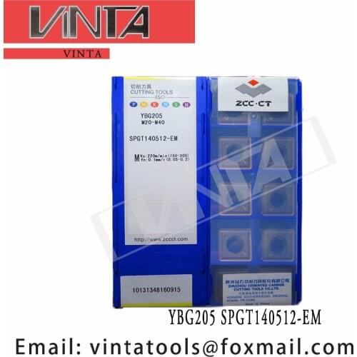 Free shipping high quality 10pcs/lots YBG205 YBG212 SPGT140512-EM cnc carbide turning inserts