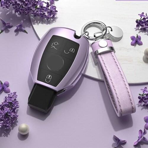 Aluminium alloy car key case cover fob keychain For mercedes benz A B C E S class GLE GLA 180L200L260LGLK GLS GLC ML350 300