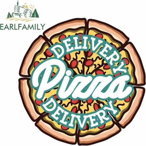 EARLFAMILY 13cm x 13cm for Color Vintage Pizza Delivery Fine SUV Car Stickers Graffiti Sticker Anime Waterproof Funny Decoration