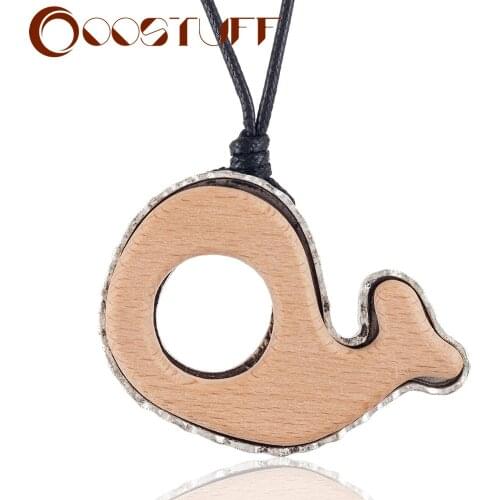 Wooden Fish Pendant For Woman Statement necklaces & pendants Cute Long Necklace Women Christmas Gift collares mujer colar Choker