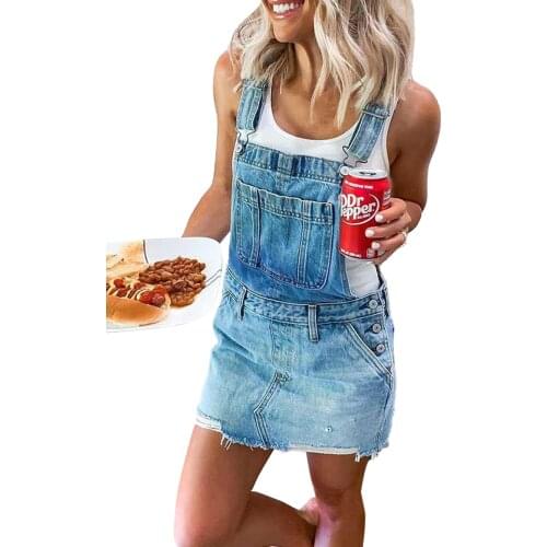 Denim Dress Women Summer Solid Color/Camouflage/Flag Print Sleeveless Suspender Denim Suspender Dress with Pockets for Girls