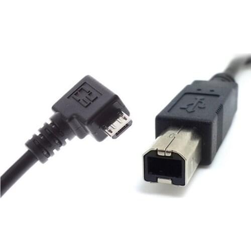 100pcs / lots Right Angled 90 Degree Micro USB OTG to Standard B Type Printer Scanner Hard Disk Cable 30cm ,By Fedex UPS DHL TNT