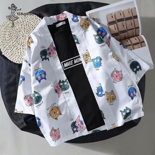 Couple Kimono Yukata Casual Japanese Coat Male Shirt Harajuku Cardigan Japanese Kimono Asian Cosplay Costume Sunscreen Blouses