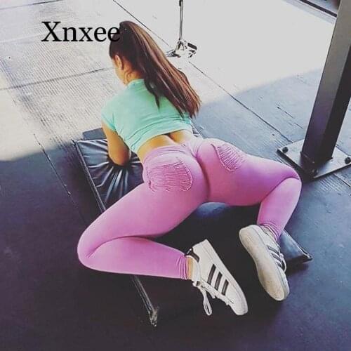 Gym legging pants Casual Push Up Leggings Women Summer Workout Ruched Pocket Fashion Leggings Sportswear Pants Women Clothing