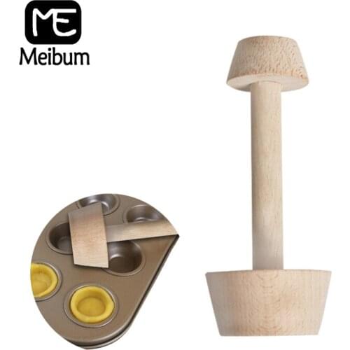 Meibum Wooden Tart Tamper Mold Egg Tart Mould Double Side Wooden DIY Cake Pastry Pusher Kitchen Baking Tools