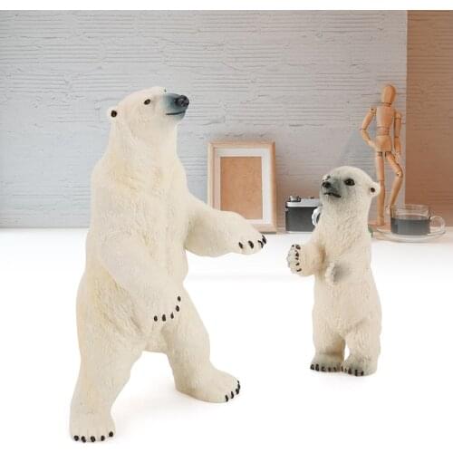 Arctic Animal Miniature Ornaments Solid Model Of Polar Bear Animal Figurines For Home Decoration He