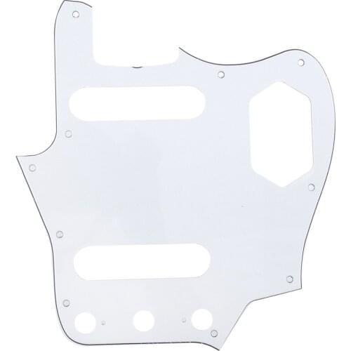 Musiclily Pro 10-Hole 65 60s Vintage Style Guitar Pickguard for Fender American Jaguar, 3Ply White