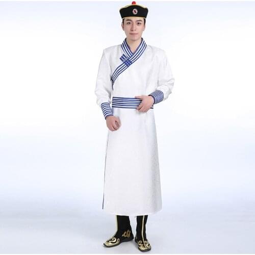 Men Traditional mongolian clothing embroiderd Robe national Style Luxury festival stage Wear party Gown male Asia costume