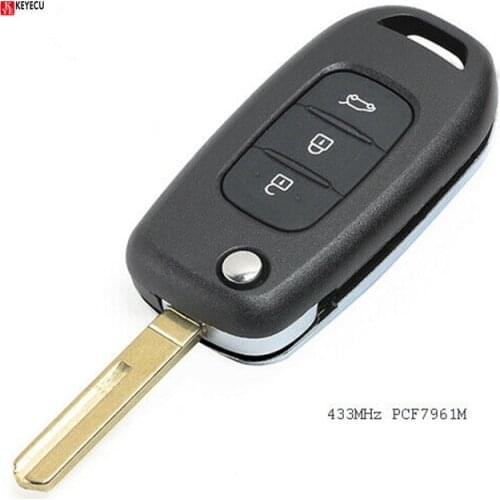 Keyecu New Replacement Remote Key Fob 433MHz PCF7961M for Renault Kadjar Captur Megane 3 Symbol 2013 2014 2015 2016 2017