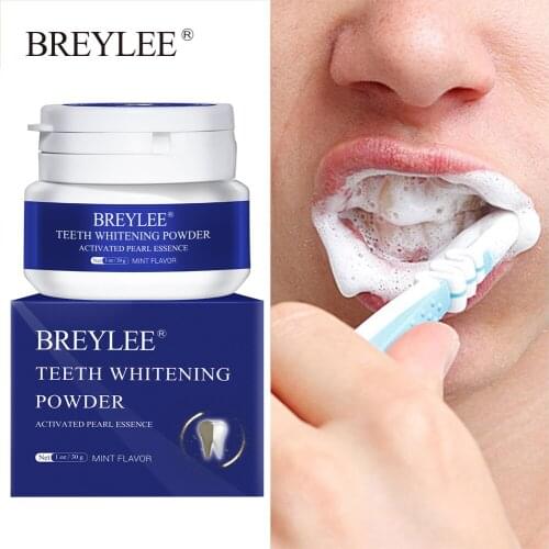 BREYLEE Teeth Whitening Powder Remove Plaque Stains Toothpaste Dental Tools White Teeth Cleaning Oral Hygiene Toothbrush Gel 30g