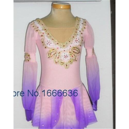 2018 Custom Ice Skating Dresses For Girls New Brand Vogue Figure Skating Competition Dress For Girls DR3027