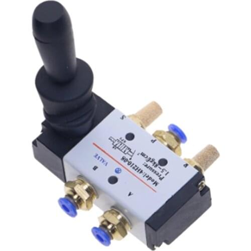 4H210-08 5 Port 2 Pos 1/4" PTHand Lever Operated Control Pneumatic Manual Valve w Muffler and Quick Fitting