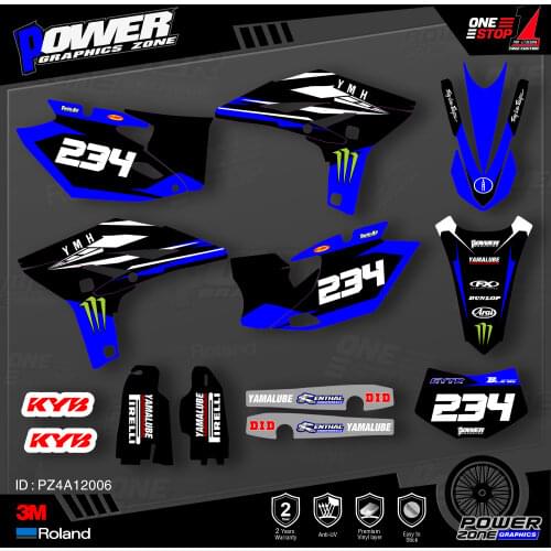 PowerZone Custom Team Graphics Backgrounds Decals 3M Stickers Kit For YAMAHA 2012-2015 WRF450 006