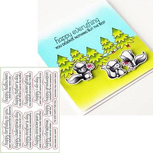 Happy+Everything Phrases Clear Stamps Happy About Everything Kids Transparent Silicone Stamp 2020