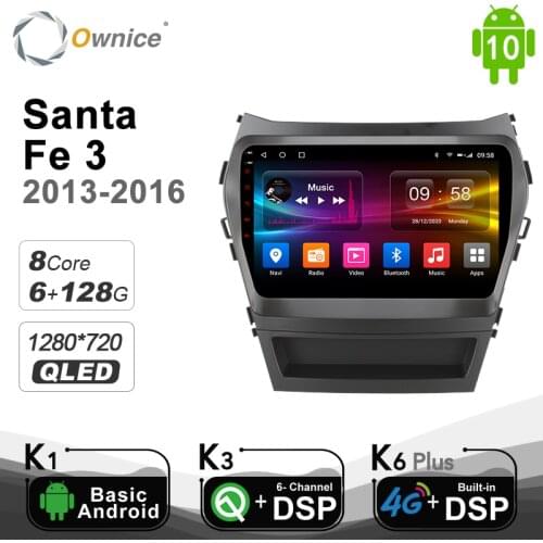QLED Android 10.0 Car DVD Player For Hyundai Santa FE IX45 2015 2016 2017 SPDIF 4G DSP Car Radio GPS Navi 6G Ram 128G Rom