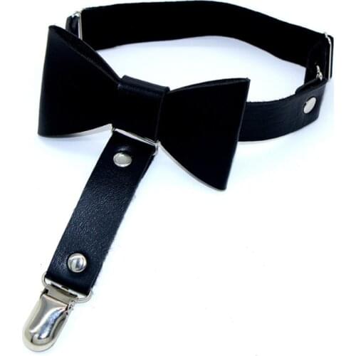 50cm Sexy Women Elastic Leather Leg Ring Garter Belt Punk Heart Garter Belt Punk Goth Harajuku Leather Harness Leg Bondage Black