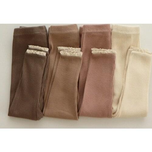 8467 PRE-SALE Children Clothes Girls Pants Autumn New 2021 Fashionable Lace Elastic Pit Bottoms Pants Girls Trousers Boys Pant