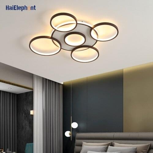 Modern Round Design Chandelier Lights For Living Room Bedroom Study Gold Black Coffee Deco Lighting Fixtures Luminaire Lustres