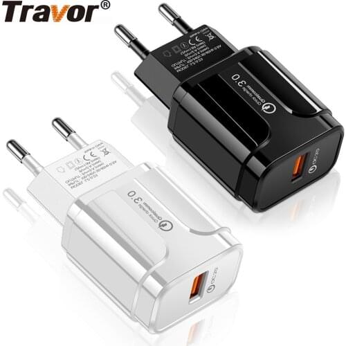 TRAVOR Quick Charge 3.0 USB Charger Fast Charger 3A Charger Adapter EU US Phone Charger for Mobile Phone