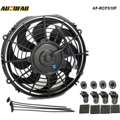 UNIVERSAL EPMAN SLIM 10" PULL/PUSH RADIATOR ENGINE BAY COOLING FAN+MOUNTING KIT BLACK AF-RCFS10F