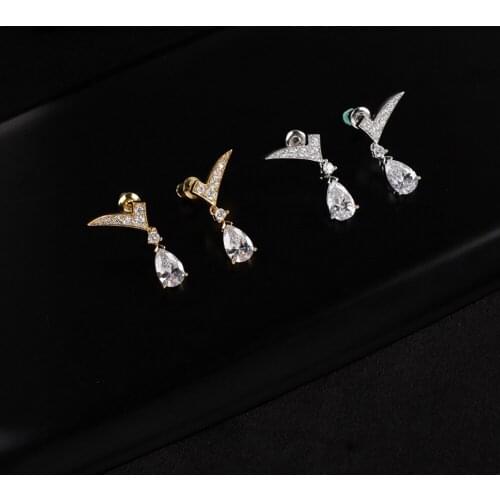 Fashion Luxury Hot Brand S925 Sterling Silver For Women Goddess Ladies tassel Party Wedding Silver Pendant Stud Earring Jewelry