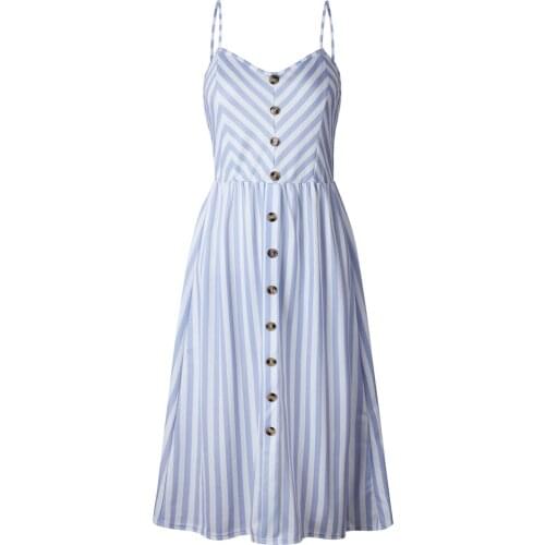 New Boho Off-shoulder Party Beach Sundress Spaghetti Long Dresses Plus Size Summer Women Button Decorated Print Dress S-3XL