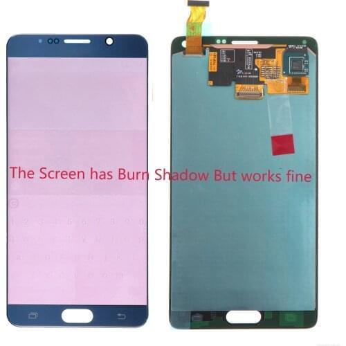 Burn Shadow AMOLED 5.7'' LCD For SAMSUNG GALAXY Note 4 N910A N910F N910C LCD Display Touch Screen Assembly Digitizer