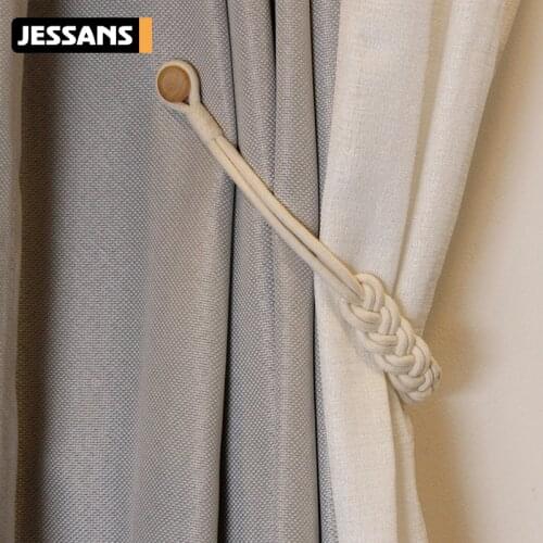 1Pc Handmade Magnetic Curtain Tieback Room Accessories Curtain Holder Clip Cotton Rope Strap Buckle Curtains Holdback Home Decor