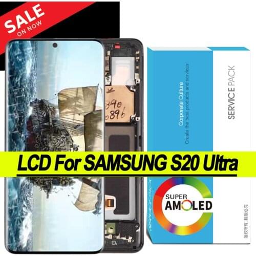 100% Original 6.9'' Display for Samsung Galaxy S20 Ultra G988F G988B/DS LCD Touch Screen Digitizer Assembly Repair Parts