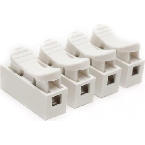 100PCS Quick Splice Lock Wire Connectors CH4 Push Type Wire Connector 4P Butt Joint Terminal Blocks Electrical Connections