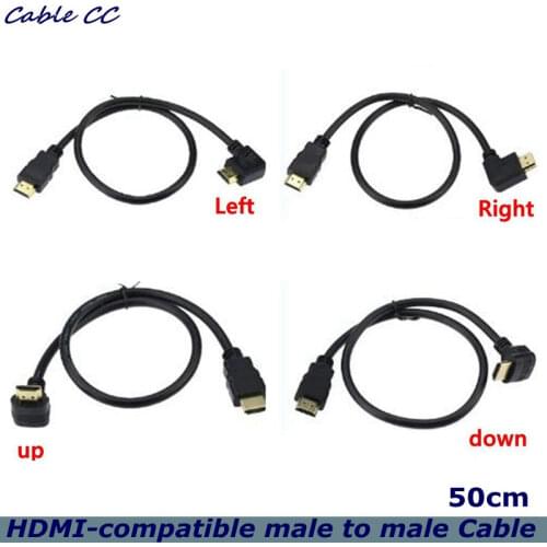 1080p HDMI-Compatible 1.4 A Male to HDMI Up And Down Left And Right Angle 90 Degrees Male HD Extension Cable HDMI