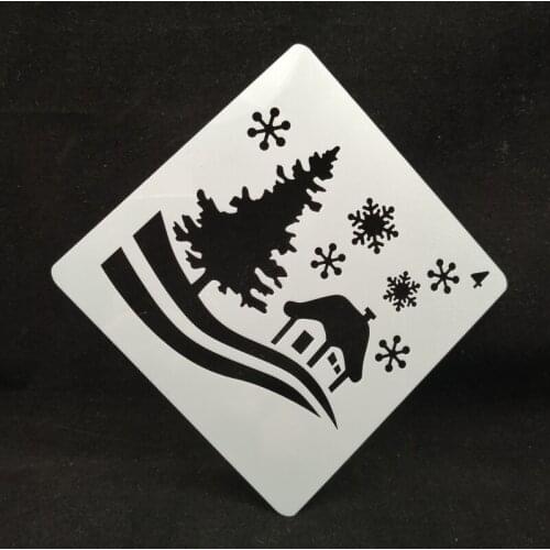 13*13 Christmas pvc Layering Stencils for DIY Scrapbooking/photo album Decorative Embossing DIY Paper Cards Crafts