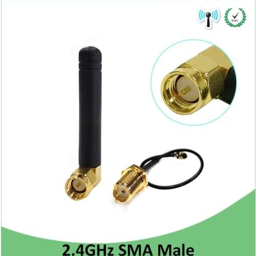 2pcs 2.4 GHz Antenna wifi 5dBi SMA Male Connector 2.4ghz antena for Router Wi fi +21cm RP-SMA to ufl./ IPX 1.13 Pigtail Cable