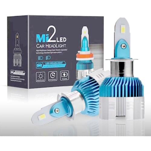 2PCS CSP 10000LM MI2 Led H1 H3 H4 H7 H11 9005 9006 Car Headlight Auto Fog Lamp Automobile Bulb White 6000K