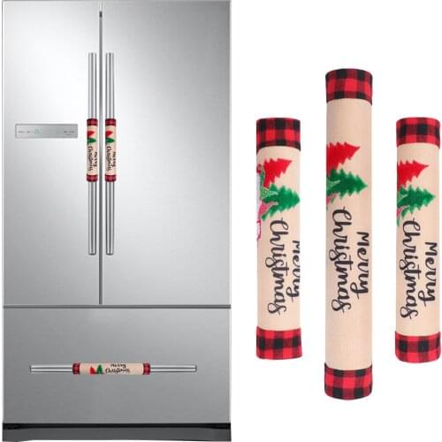 2020 Christmas Mittens Refrigerator Microwave Oven Car Three-piece Home Decor Items