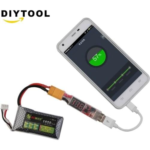 2S-6S Lithium Lipo Battery XT60 Plug to USB 5V Charger Converter Module Adapter