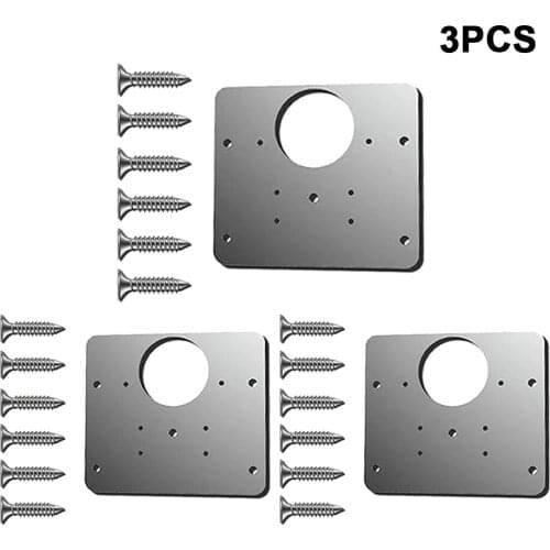 3pcs Stainless Steel Hardware Accessories Hinge Fixing Plate Cabinet Door Fixing Plate For Furniture Drawer Window Repair Tool