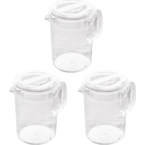 3Pack of Acrylic Pitcher with Lid for Water, Tea, Lemonade, Milk Storage 2L
