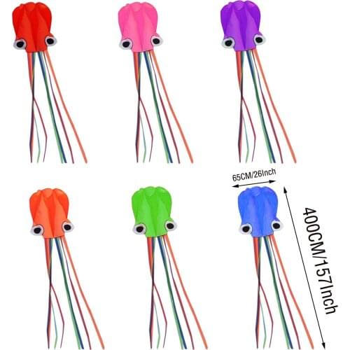 3D Soft Octopus Kite Cartoon Animal Outdoor Windsock Soft Kite Outdoor Easy To Fly Children Toys Flying kite for children adults