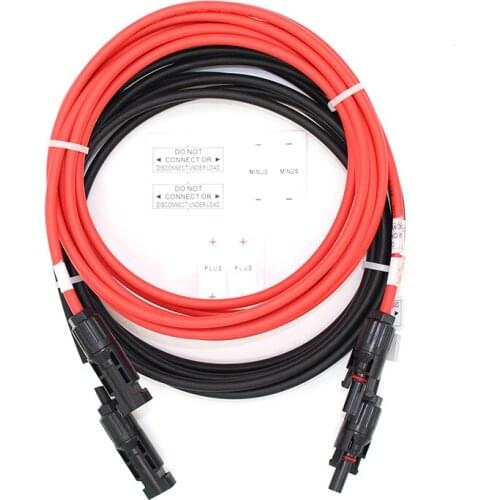 5pcs/lot SOLAR PANEL CABLE With Connectors Male Female 10 FT=3 Meter 12 AWG PV EXTENSION WIRE - 4703 - 2000VDC