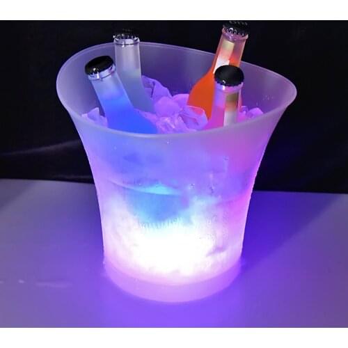 5L ICE Bucket with 6 Color Light Waterproof LED Ice Bucket Bar Nightlub Light Up Champagne Whiskey Beer Bucket Bars Party Decor